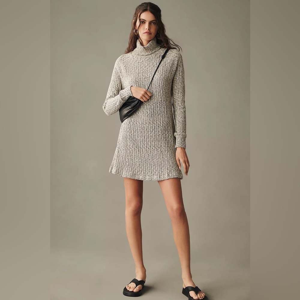 Anthropologie Long-Sleeve Turtleneck Sweater Mini Dress NWT